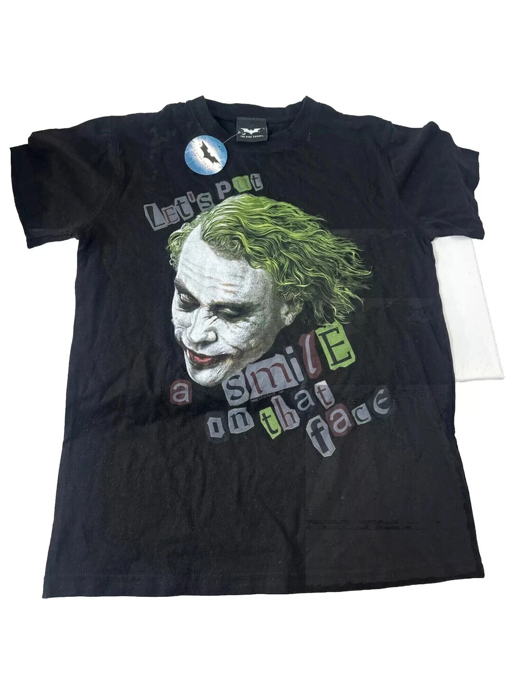 Vtg 2008 Dark Knight Joker Promo Shirt Heath Ledger Lenticular Small NWT Batman